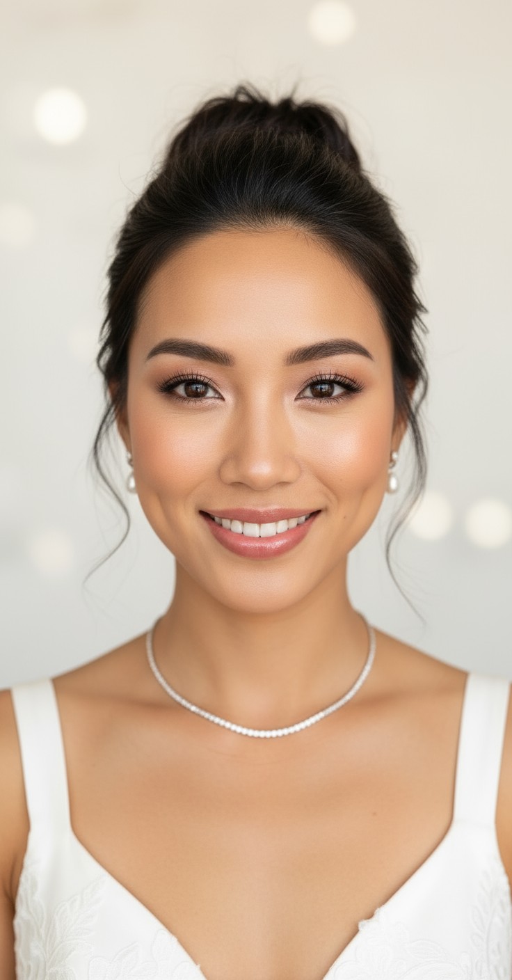 After Bridal Messy Bun Hairstyle